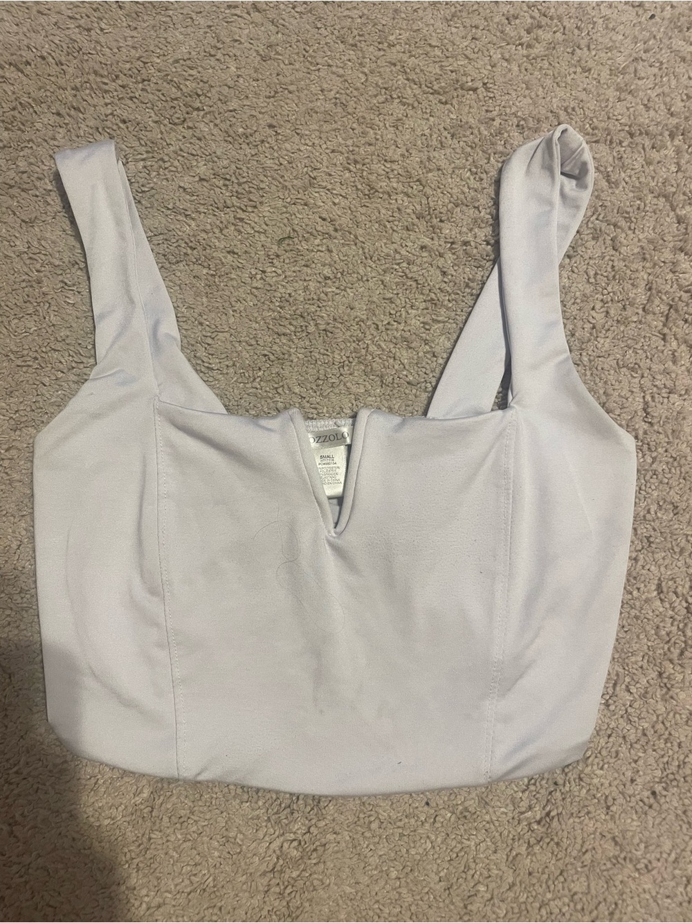 Bozzolo Light Lavender Square-Neck Crop Tank
